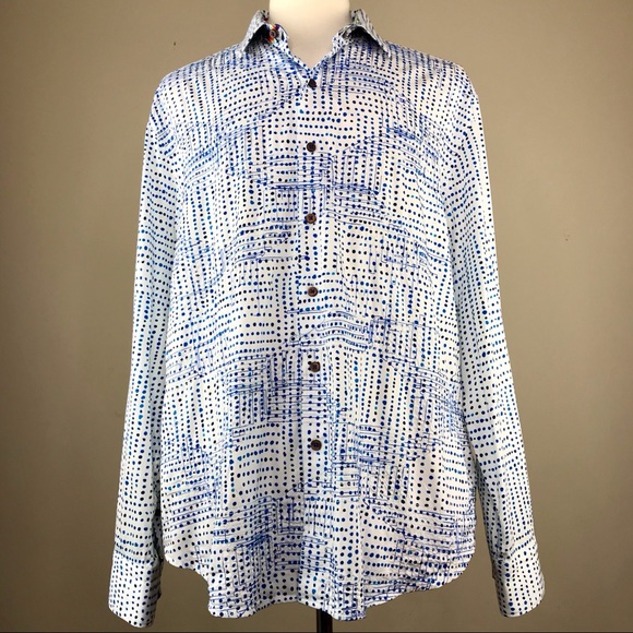 Robert Graham Other - Robert Graham White Blue Polka Dot Dress Shirt